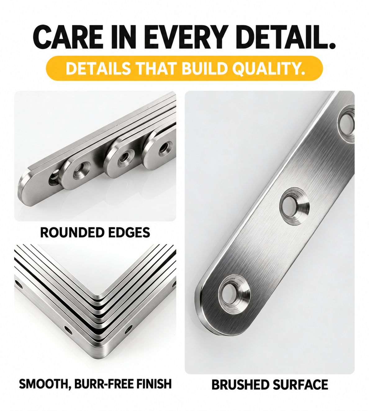 Stainless Steel Right-Angle Brackets & Mending Plates