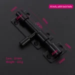 4 inch, matte black, with lock hole — BB-927988649487-4B