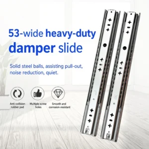 53 mm 3-Section Heavy-Duty Soft-Close Drawer Slide