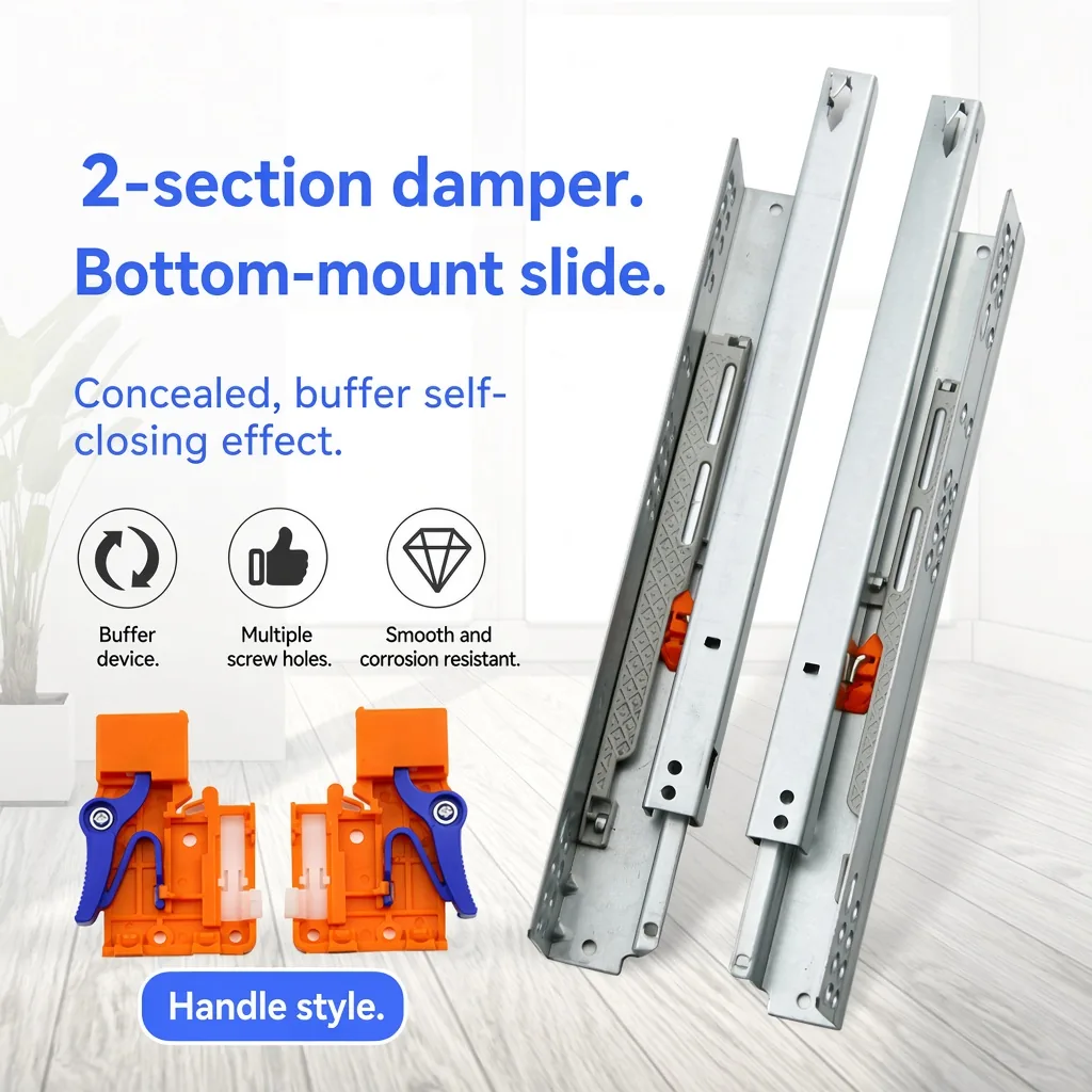 2-Section Concealed Soft-Close Undermount Slide