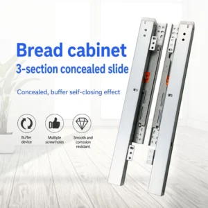 Custom 3-Section Concealed Slide for Display Cabinets - custom configuration