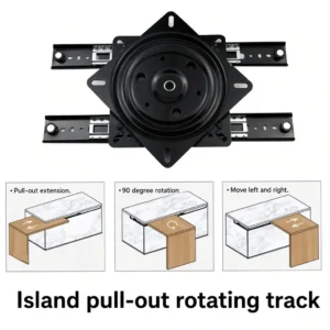 Custom Pull-Out Rotating Island Table Track