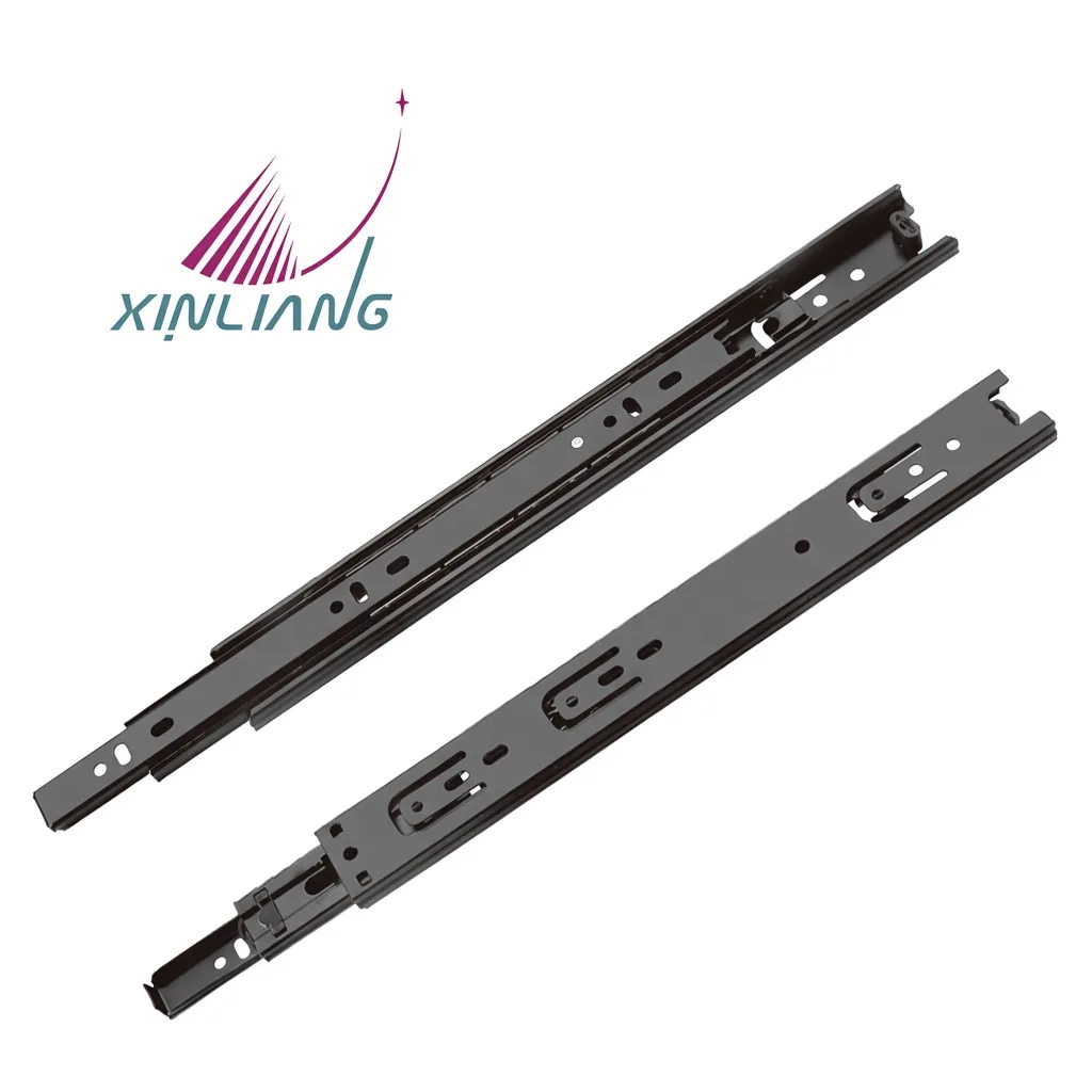 35 mm Extra-Short Black Drawer Slides, 5-8 Inch