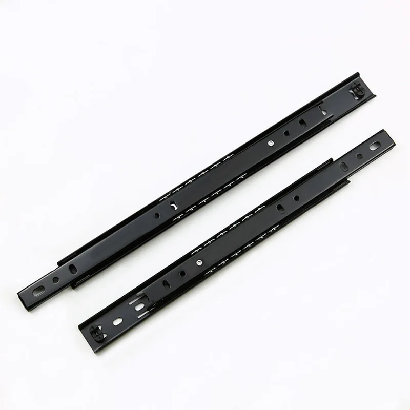 27 mm 2-Section Black Zinc-Plated Keyboard Drawer Slide