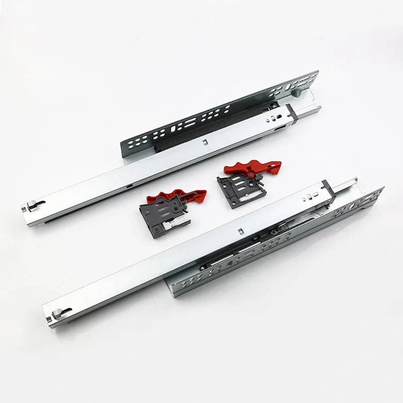 Buffer and Push-to-Open 3-Section Drawer Slides