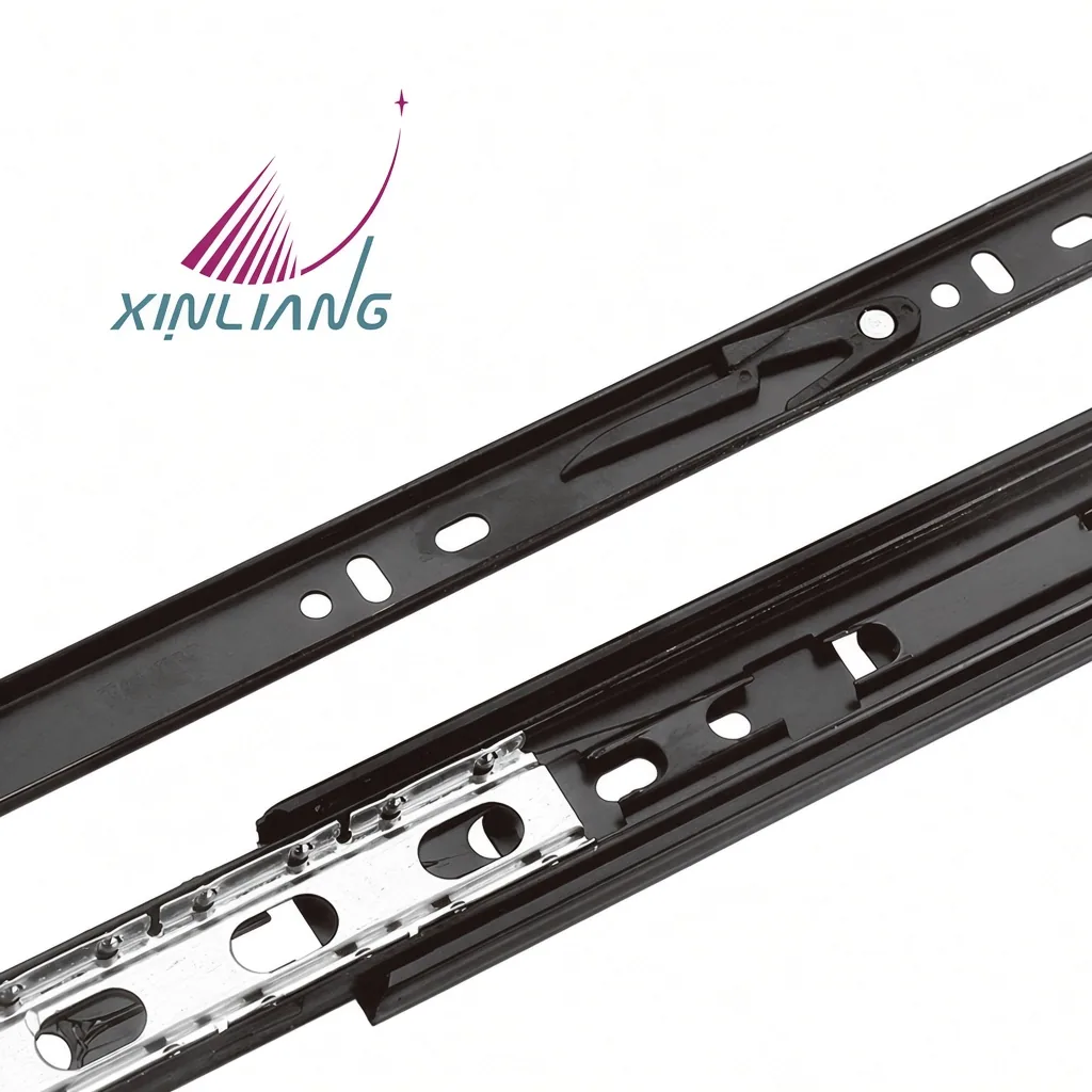 35 mm Extra-Short Black Drawer Slides, 5-8 Inch