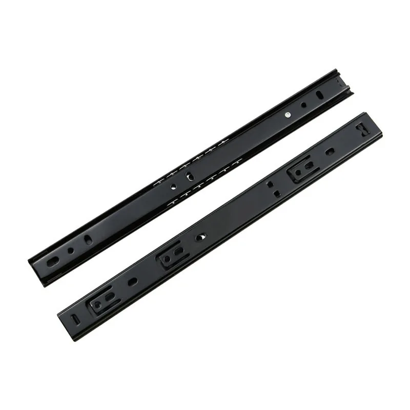 27 mm 2-Section Black Zinc-Plated Keyboard Drawer Slide