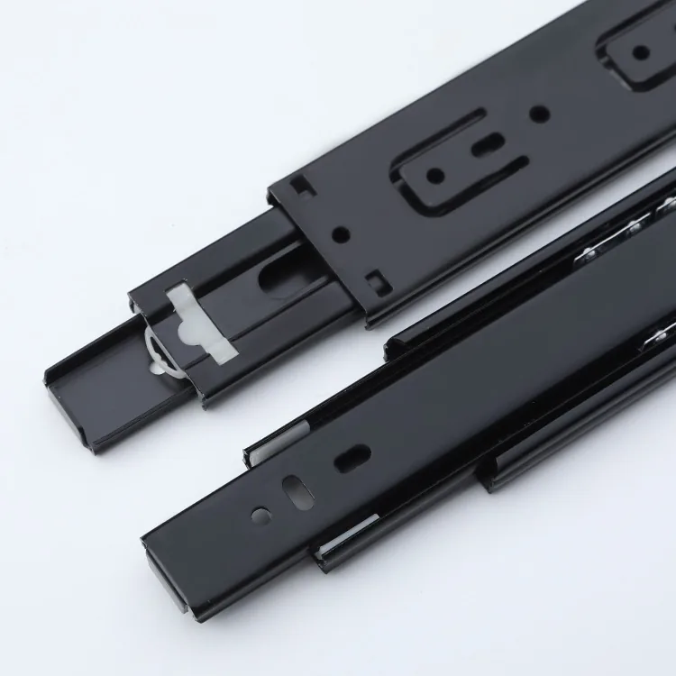 Black Damper, Quiet and Push-to-Open Drawer Slides