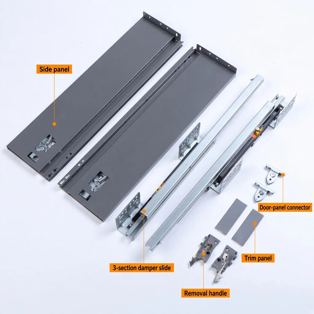 Ultra-thin Damper Saddle Drawer Slide
