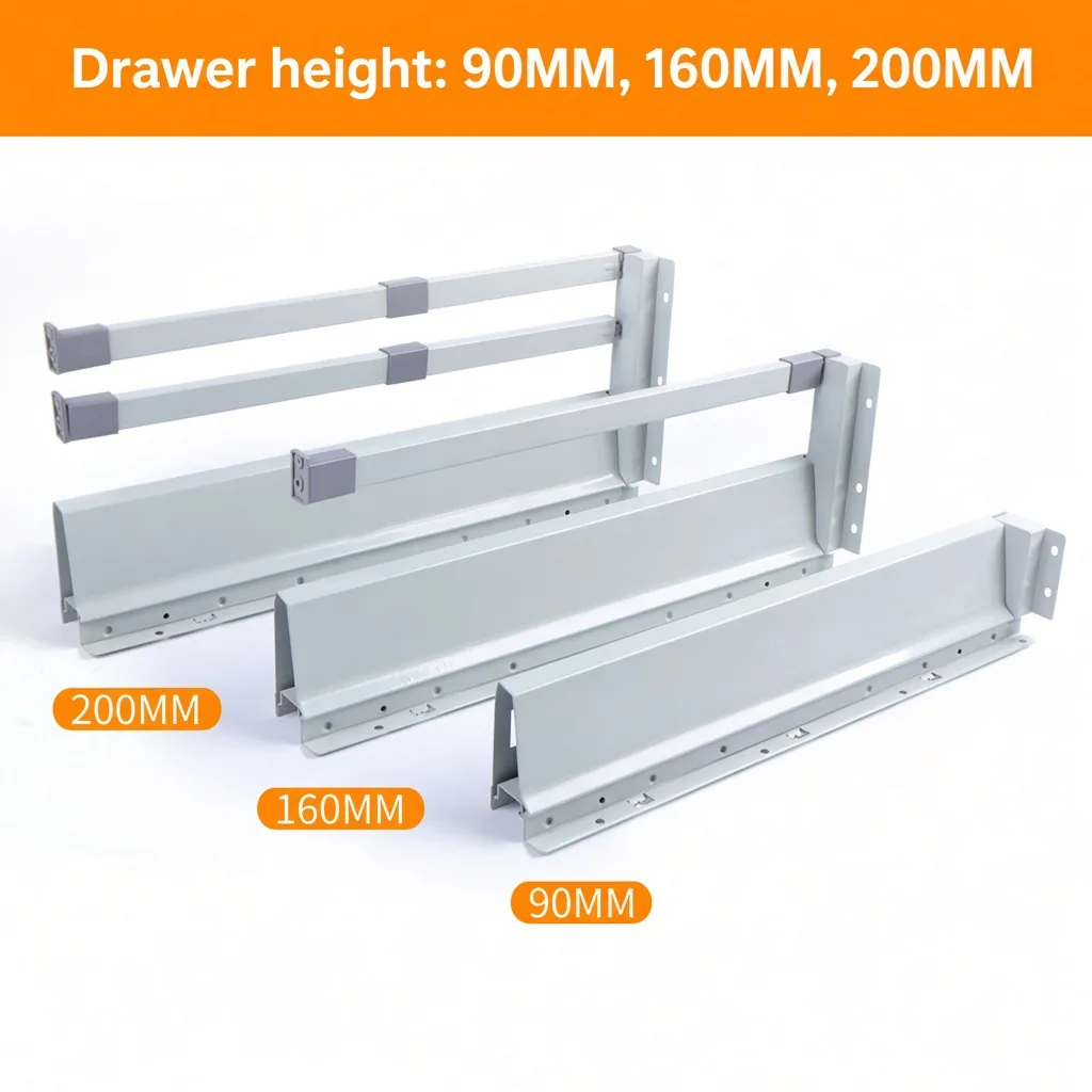 Grey and White Saddle Drawer Slides