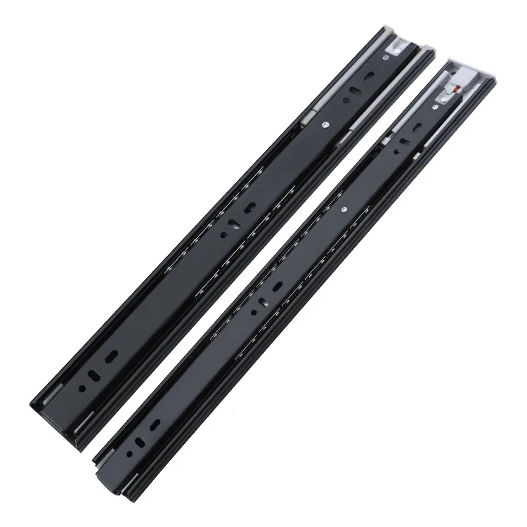 Black Damper, Quiet and Push-to-Open Drawer Slides