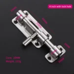 Bright silver, 4 inch, with lock hole — FB-925152001036-SV-4