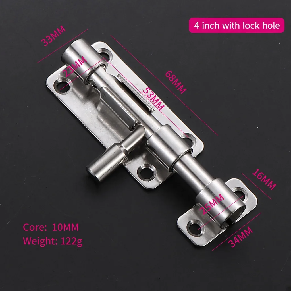Bright silver, 4 inch, with lock hole — FB-925152001036-SV-4