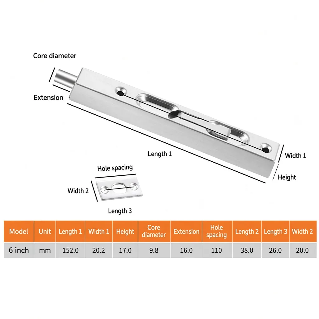 Stainless Steel Flush Bolt