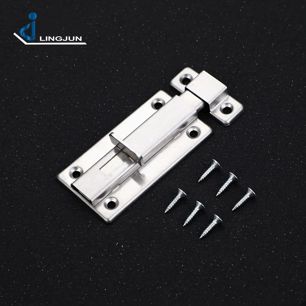 Four-Specification Brushed Silver Slide Bolt