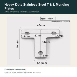Heavy-Duty Stainless Steel T & L Mending Plates