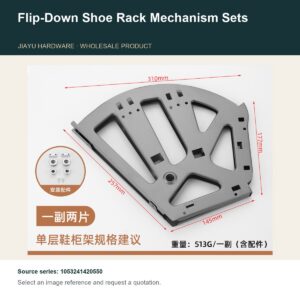 Flip-Down Shoe Rack Mechanism Sets
