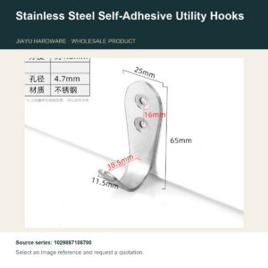 Stainless Steel Self-Adhesive Utility Hooks