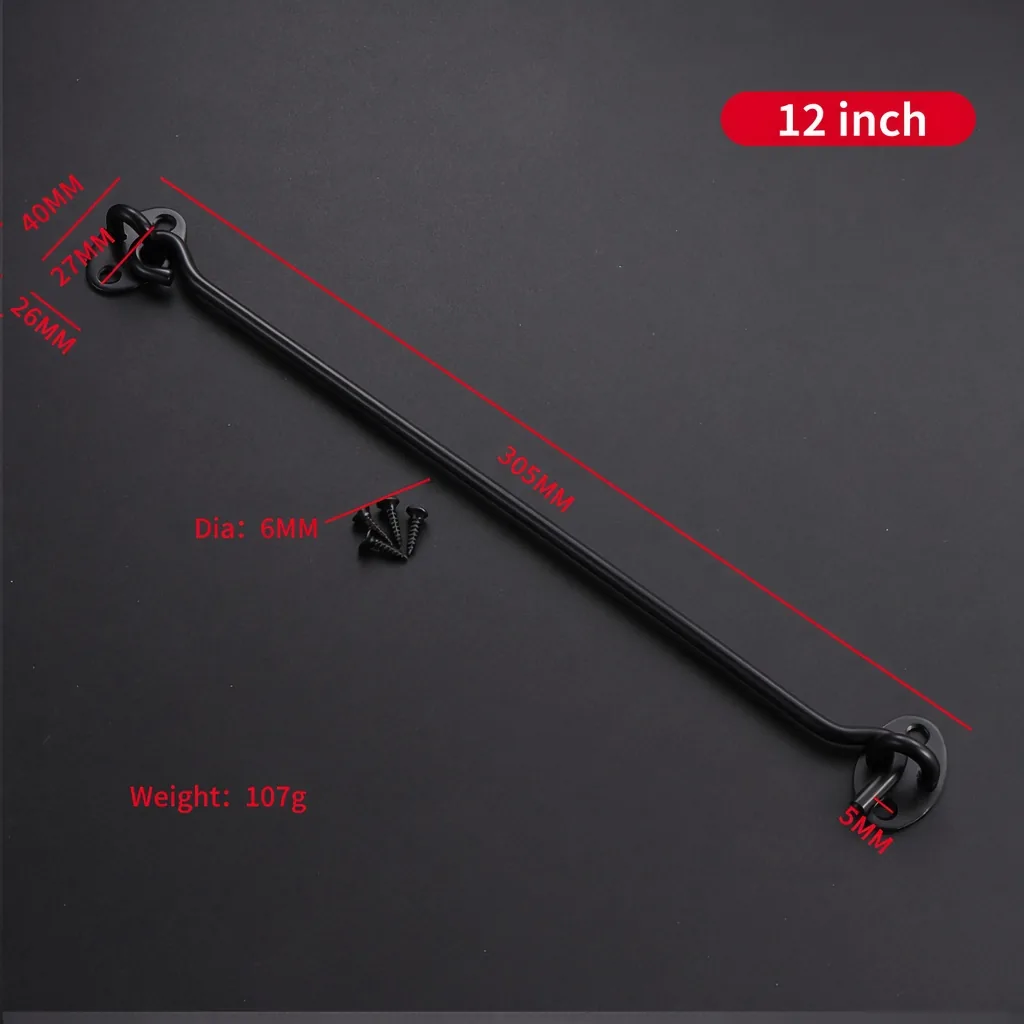 Black, 12 inch — HK-923333120989-BK-12