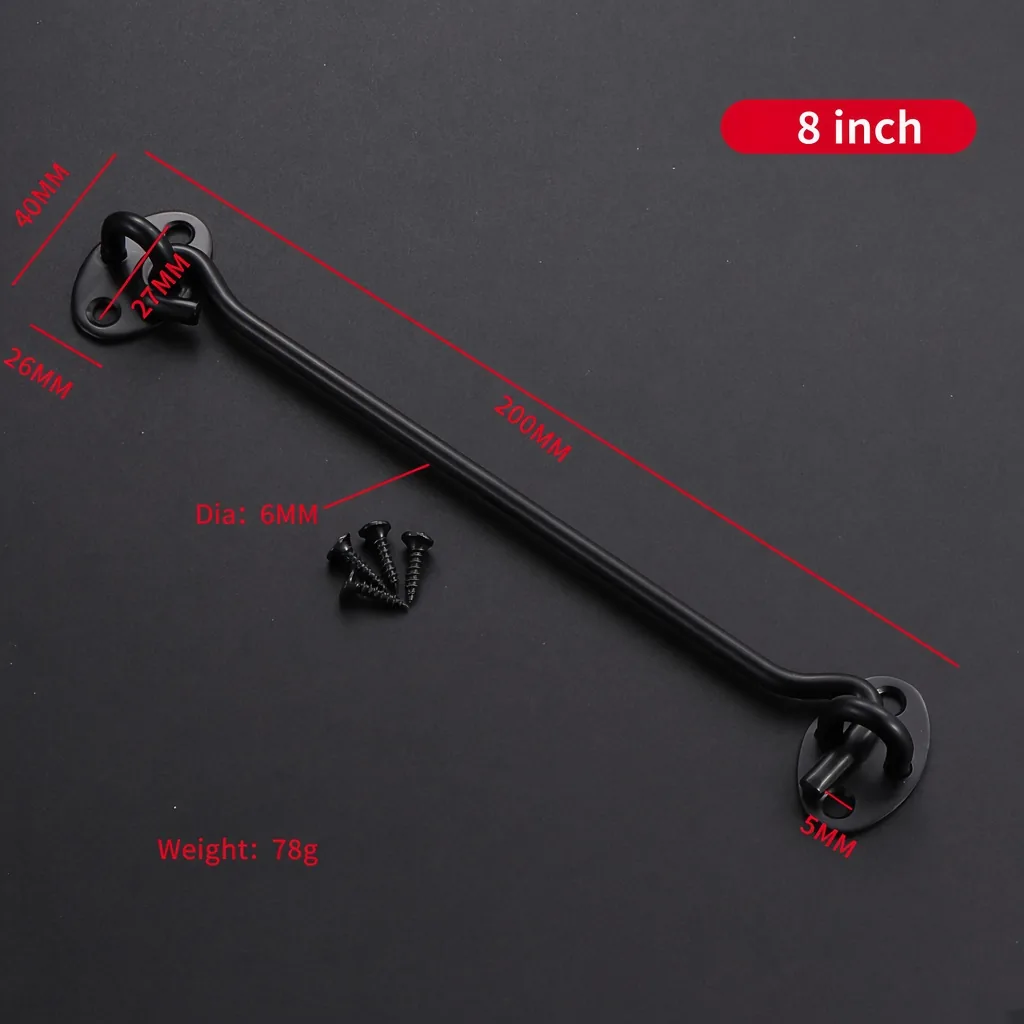 Black, 8 inch — HK-923333120989-BK-8