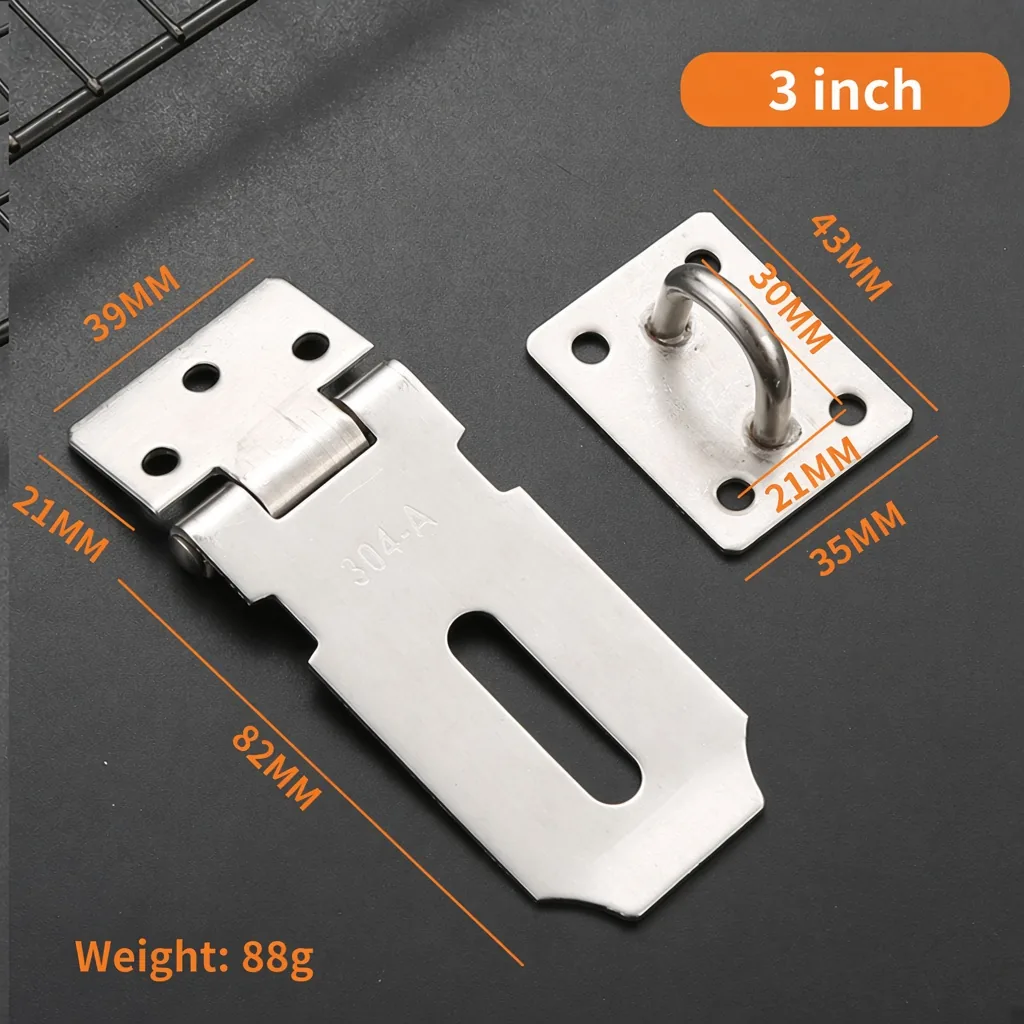 Straight and Right-Angle 304 Stainless Steel Hasps