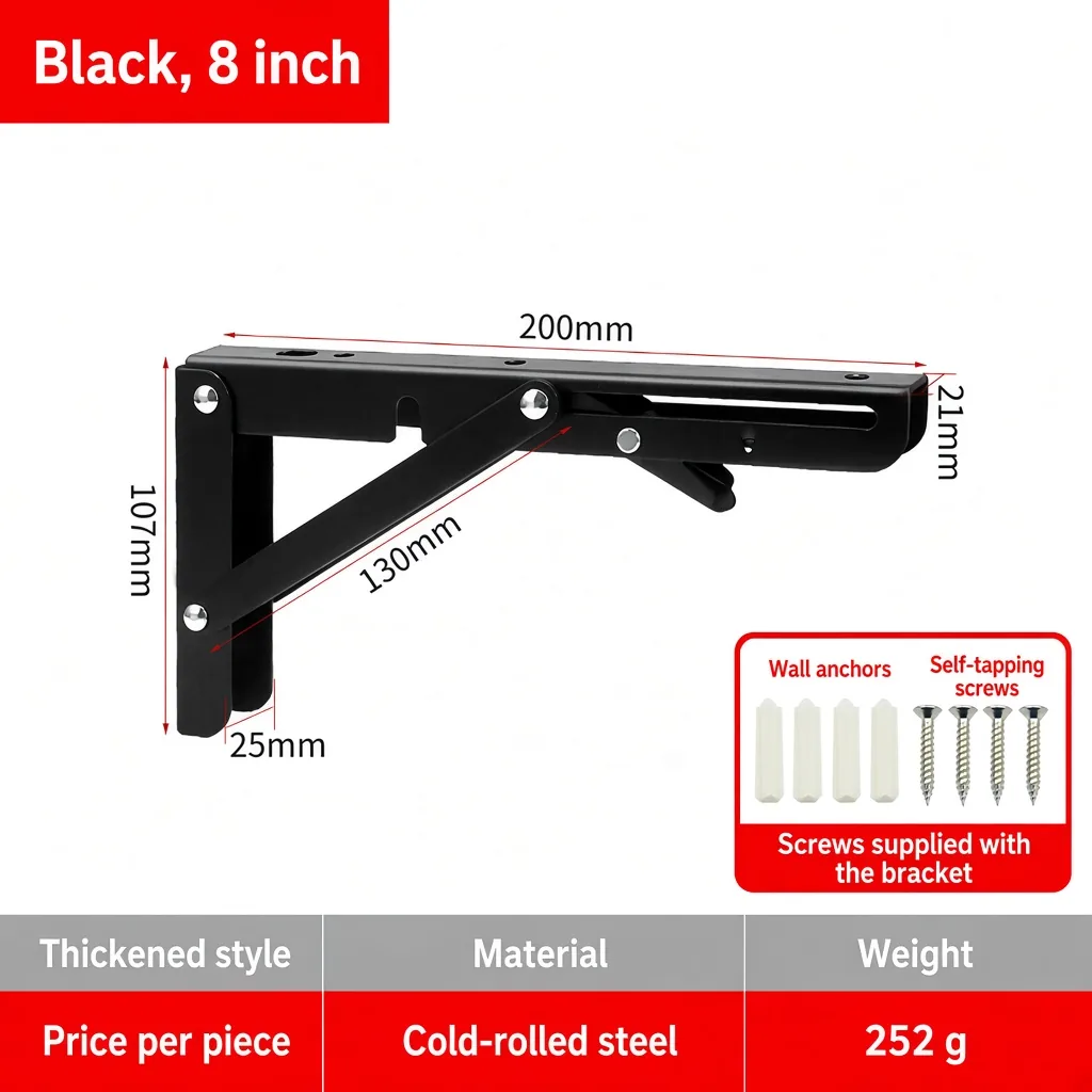 Black, White and Stainless Steel Shelf Brackets