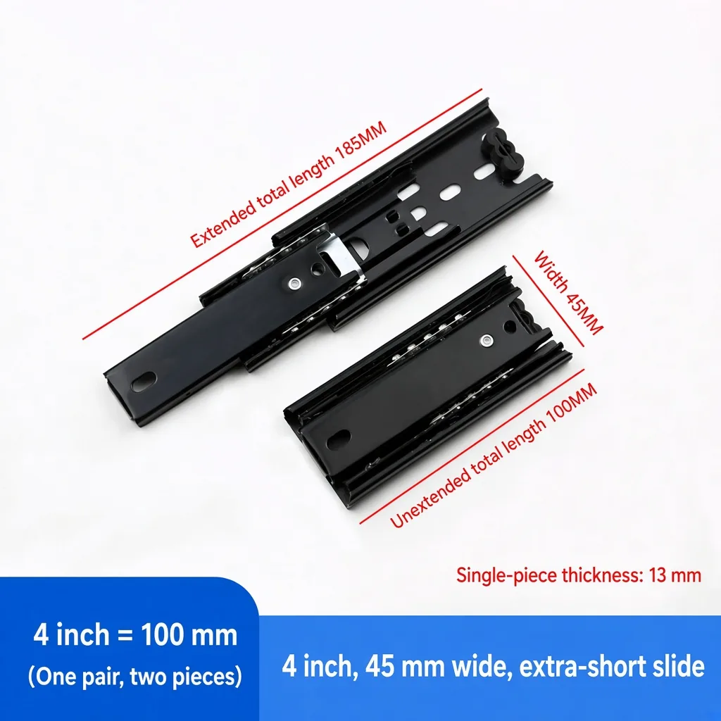 Extra-Short and 3-Section Quiet Drawer Slides
