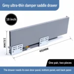 Grey saddle drawer, 18 inch, 152 MM, 450 MM — SL-712086932965-01
