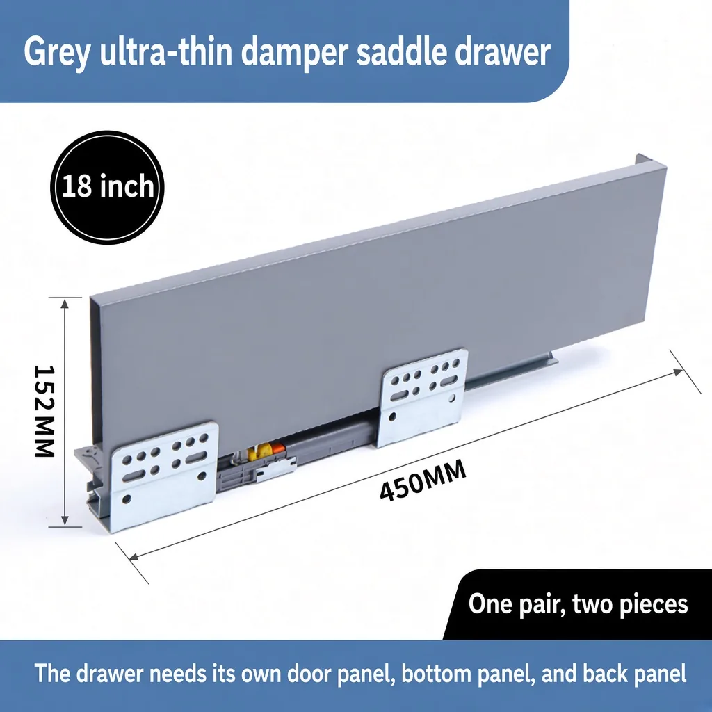 Ultra-thin Damper Saddle Drawer Slide