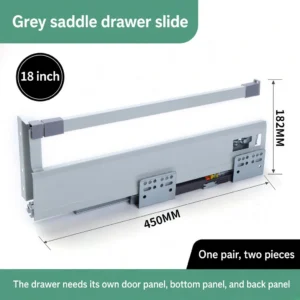 Grey and White Saddle Drawer Slides