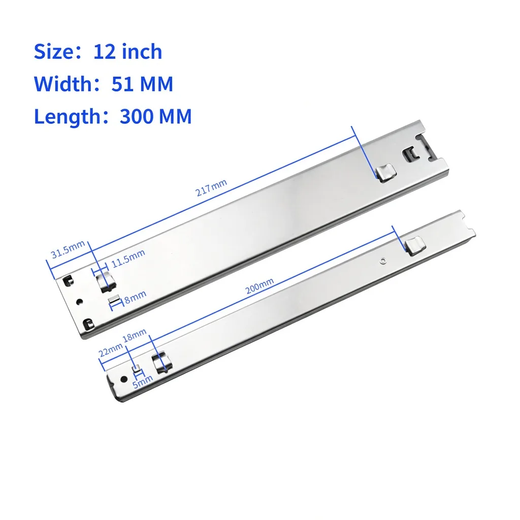 51 MM Wide Slides, 12 to 24 Inch