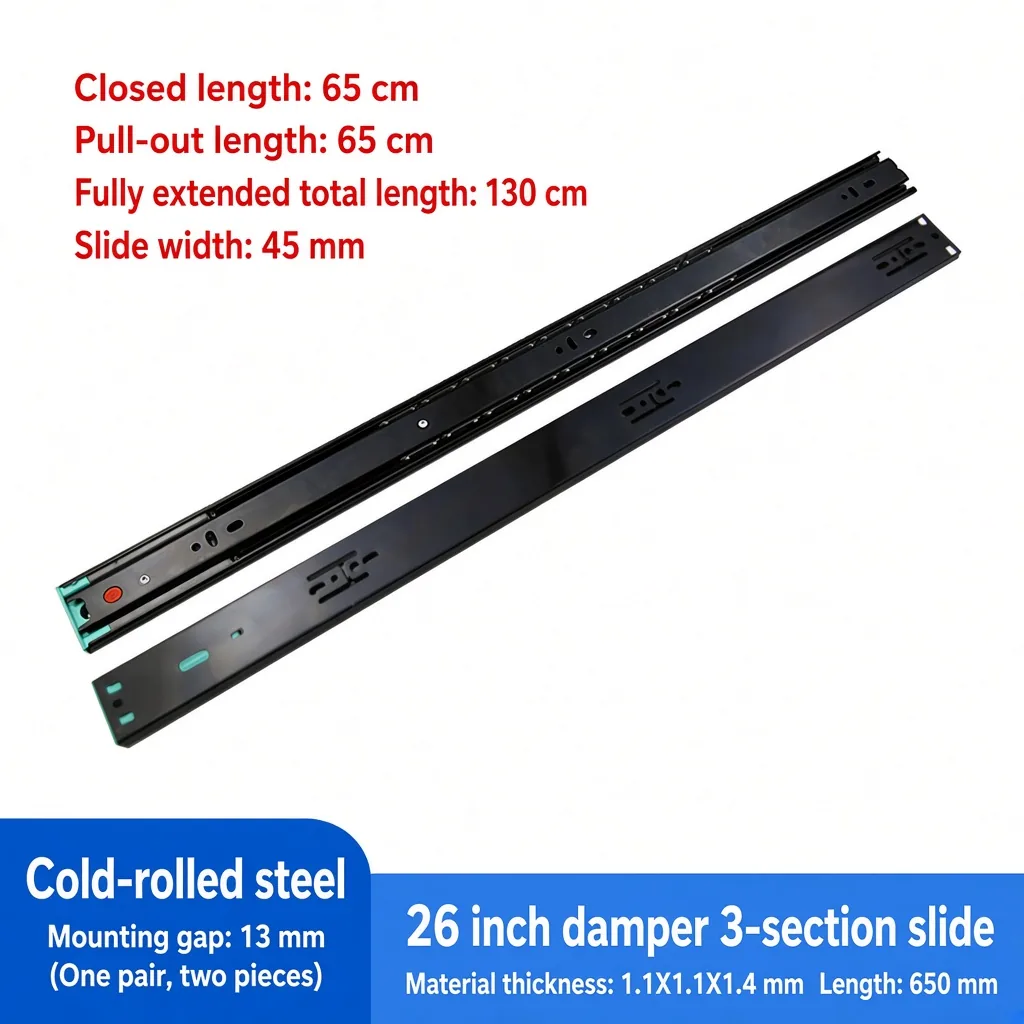 Damper 3-section slide, 26 inch — SL-746379599401-02
