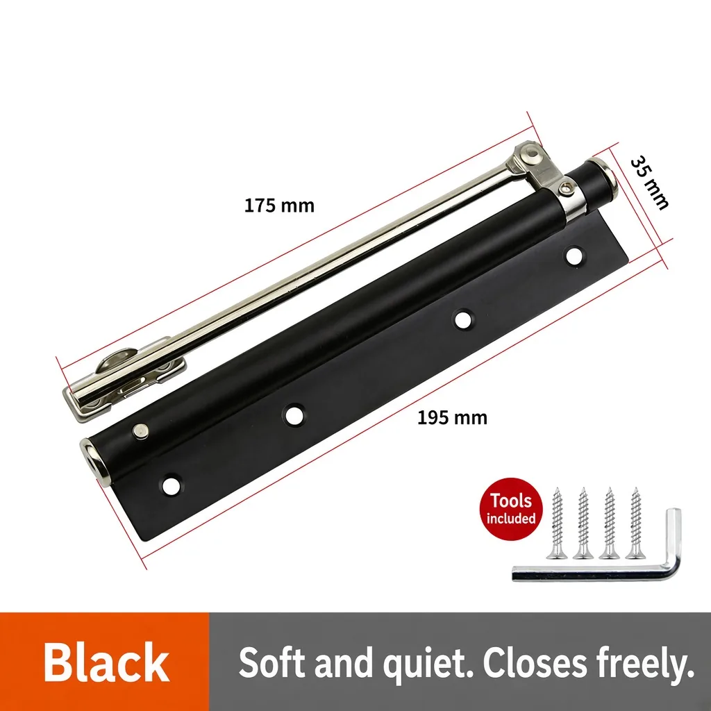 Simple door closer, Black — DC-732252566647-02