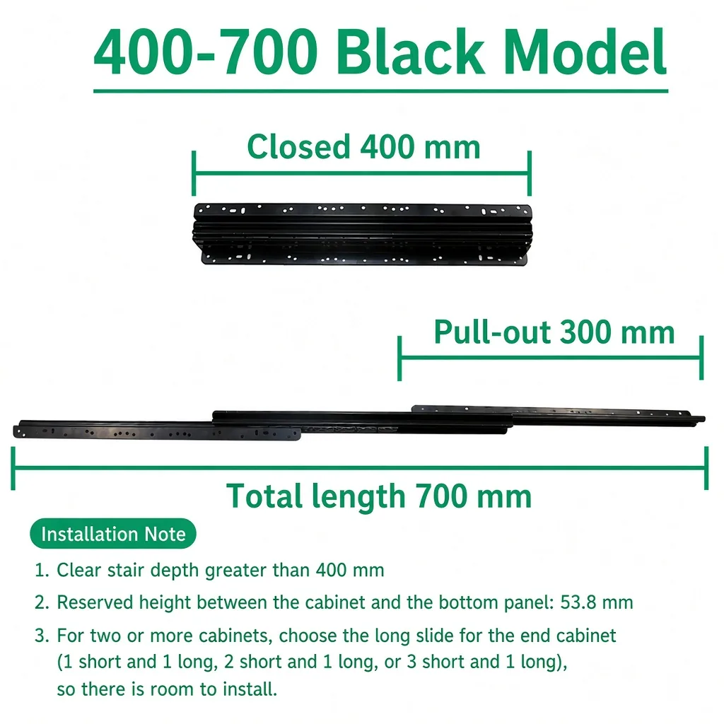 Black, 400-700 mm — SL-654477161476-02
