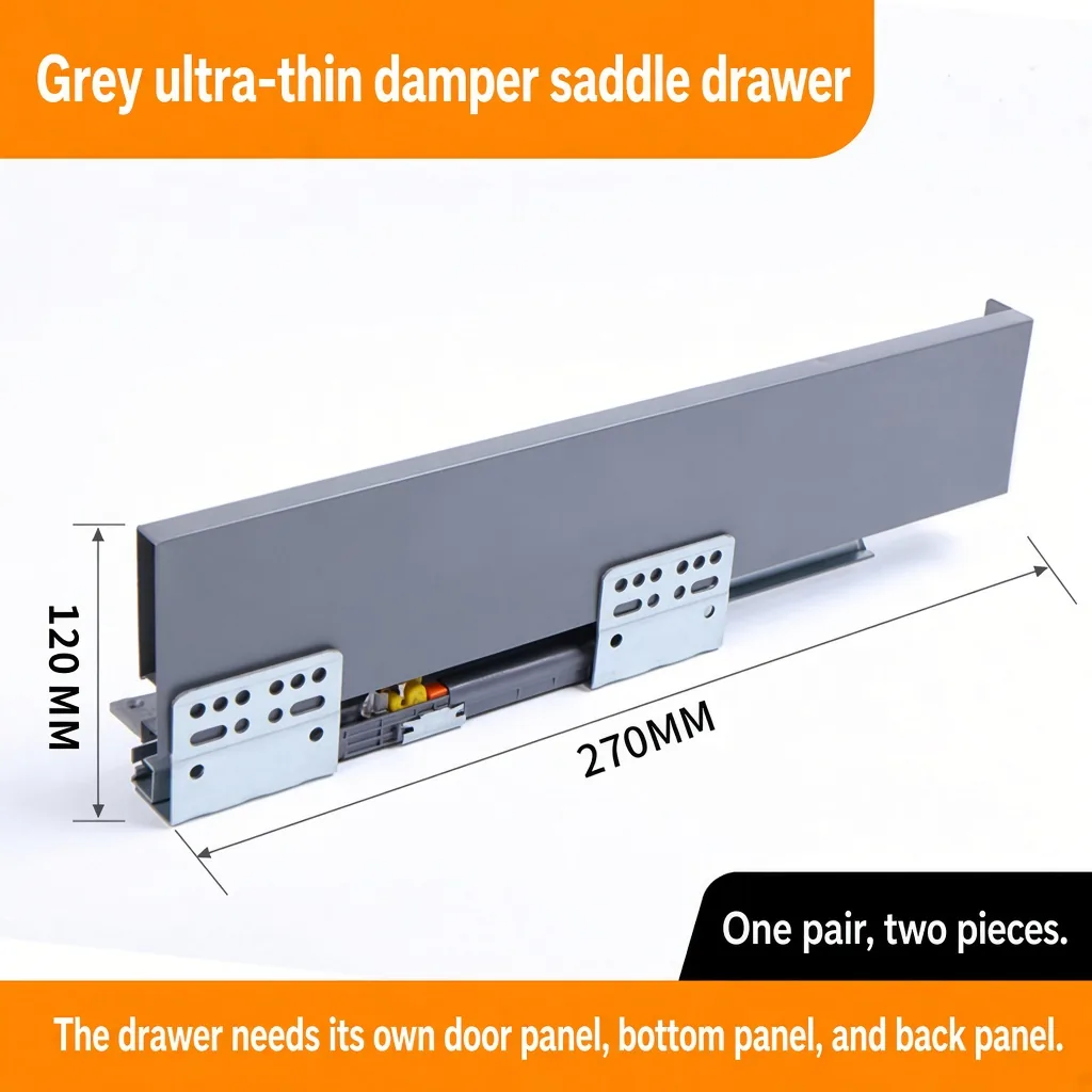 Grey saddle drawer, 120 MM by 270 MM — SL-712086932965-02