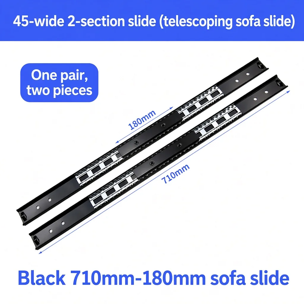 Black 710mm-180mm sofa slide — SL-931451230087-02