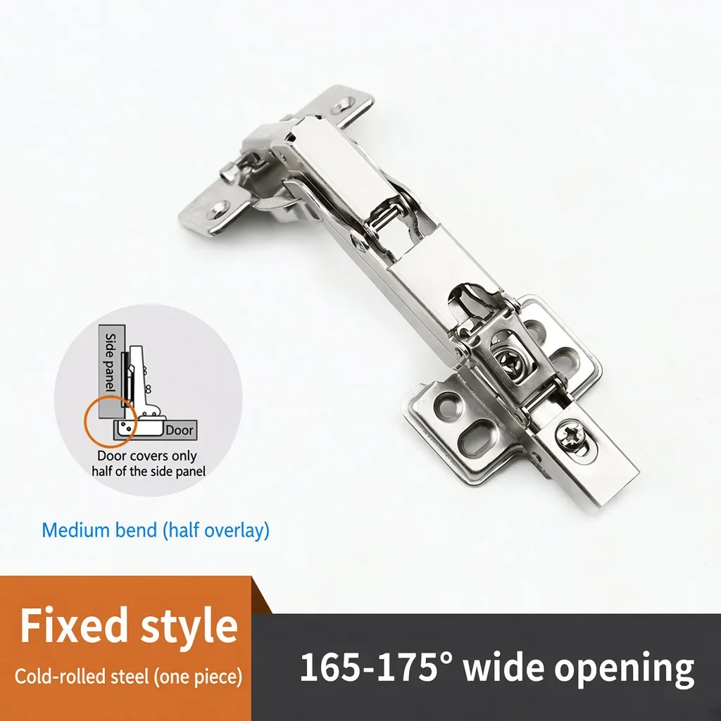 Fixed style. Medium bend (half overlay). 165-175° wide opening. — HG-655674270092-02
