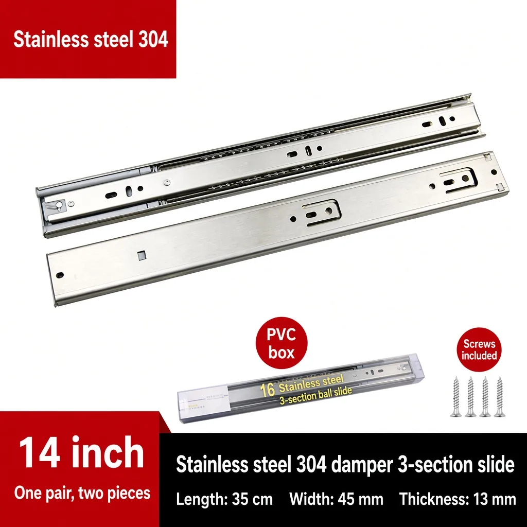 Damper 3-section slide, 14 inch — SL-654787691493-03
