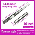 Damper slide, 16 inch — SL-911655266625-03