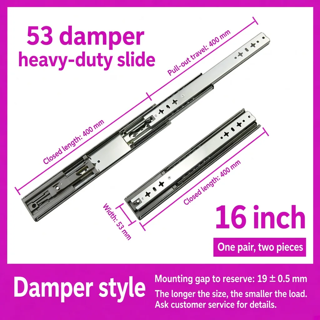 Damper slide, 16 inch — SL-911655266625-03