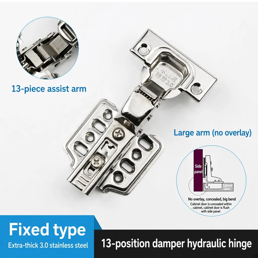 Fixed hinge, Large arm, Extra-thick 3.0 mm — HN-855340420077-03