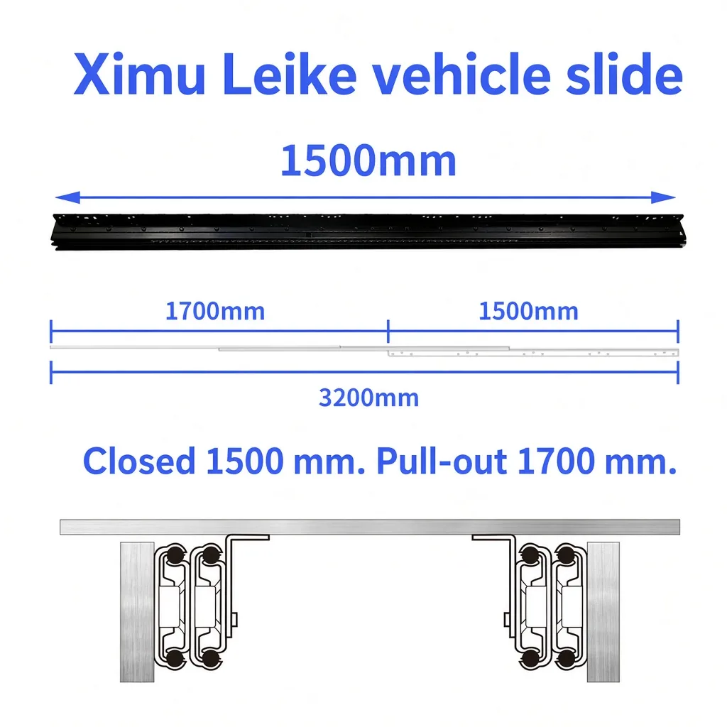Vehicle slide, closed 1500 mm — SL-976553849802-03