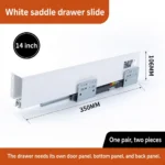 14 inch white saddle drawer slide — SL-712755171266-M08