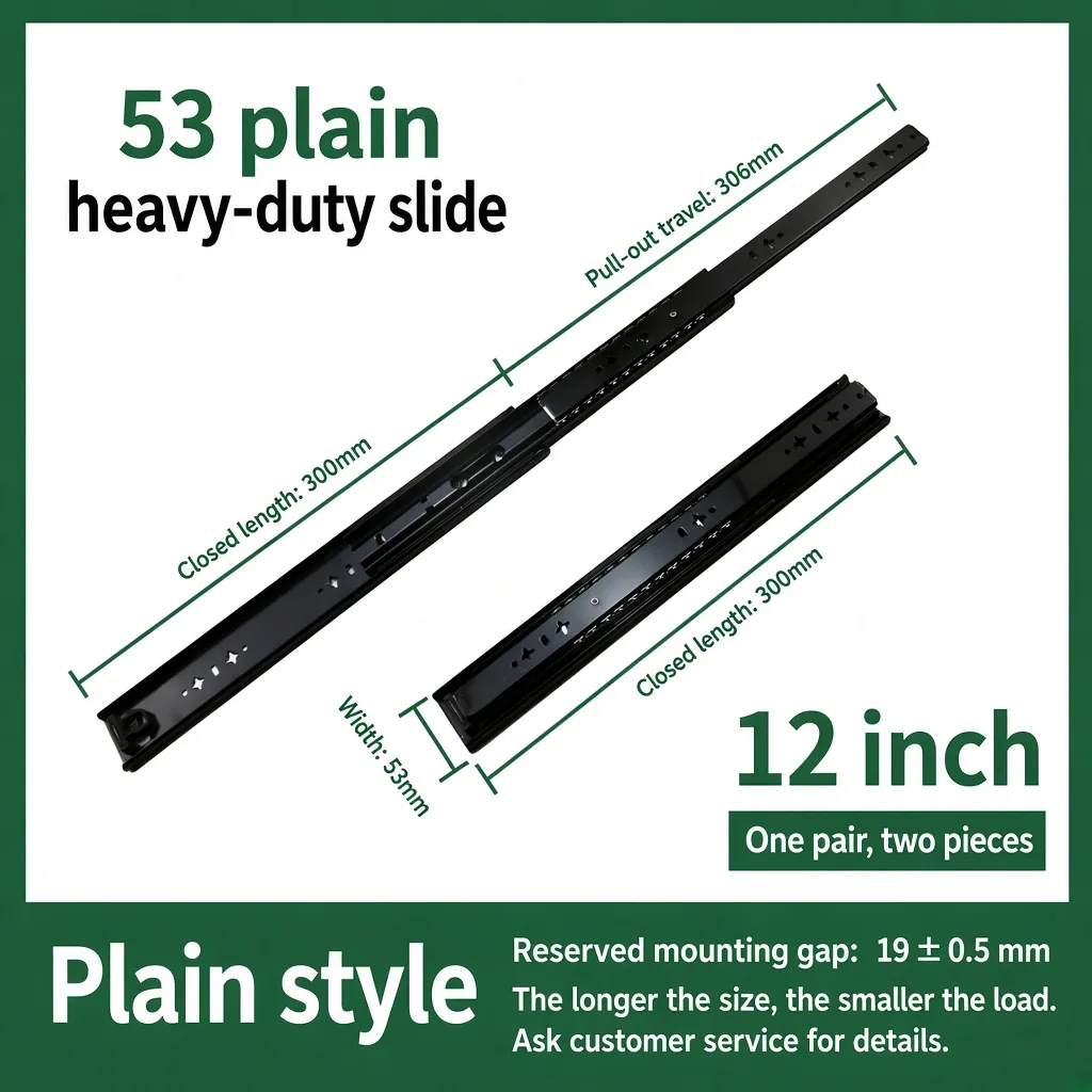 53 plain heavy-duty slide, 12 inch — SL-912400471323-03