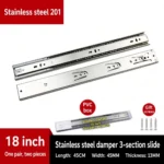 Stainless steel damper 3-section slide, 18 inch — SL-601924985014-05