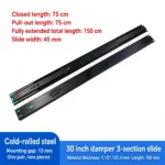Damper 3-section slide, 30 inch — SL-746379599401-04