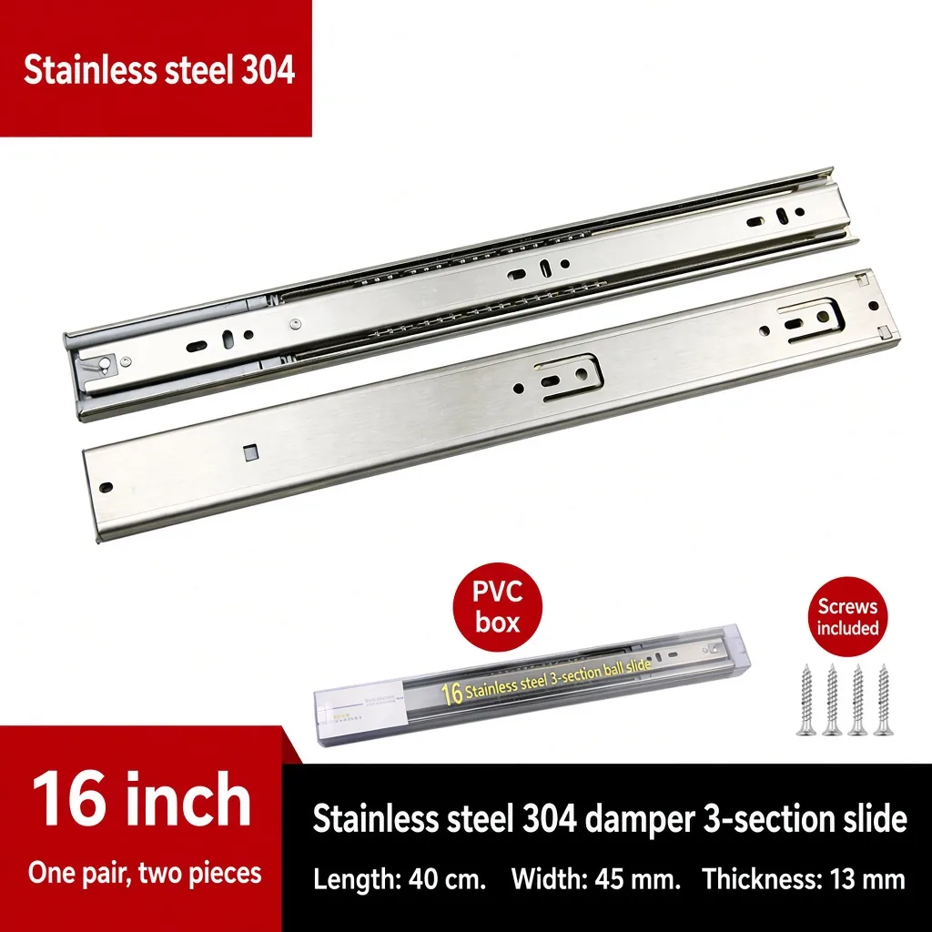 Damper 3-section slide, 16 inch — SL-654787691493-04
