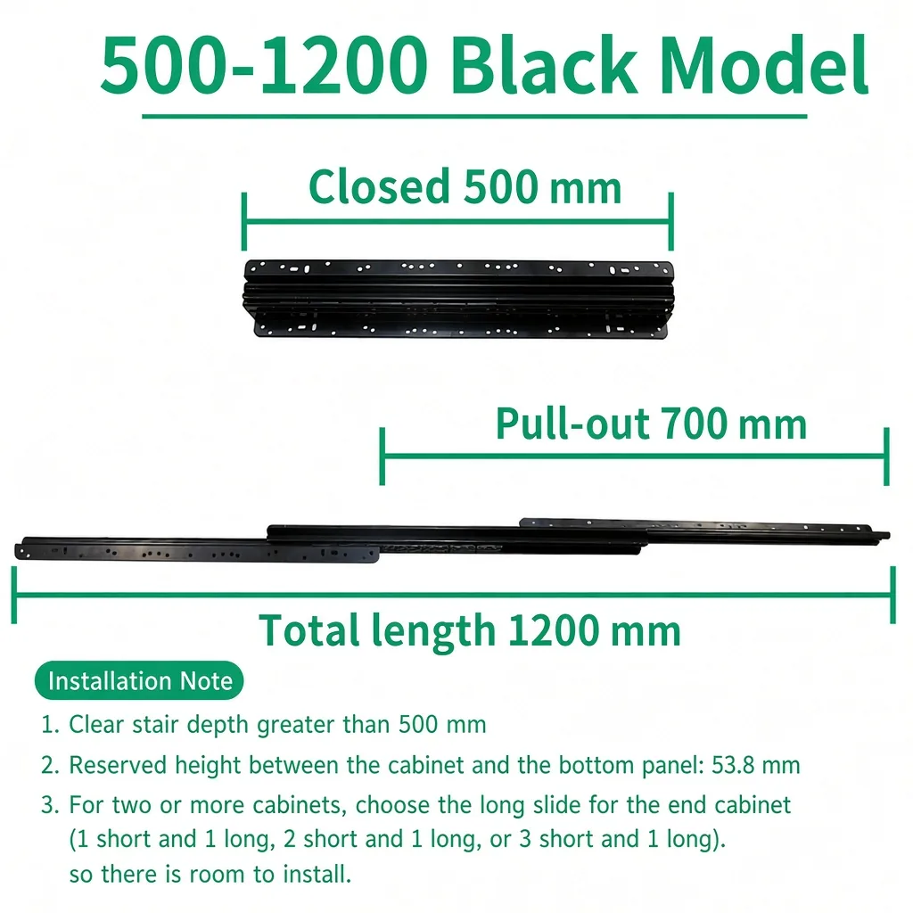 Black, 500-1200 mm — SL-654477161476-04