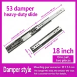 Damper slide, 18 inch — SL-911655266625-04