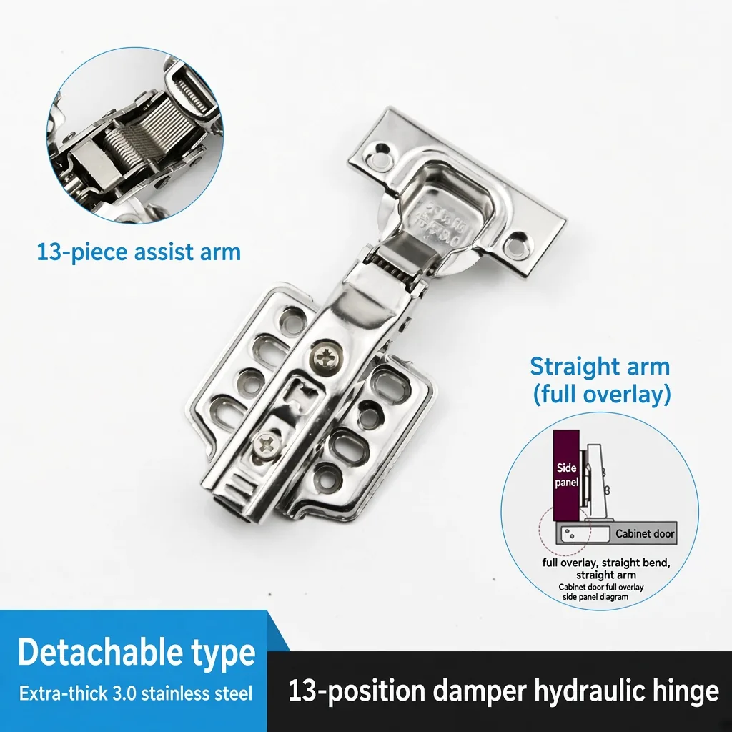 Detachable hinge, Straight arm, Extra-thick 3.0 mm — HN-855340420077-04